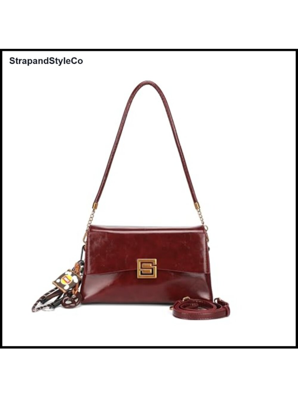 Women's PU Shoulder Bag Retro Tassel Crossbody Satchel Purse with Chain Strap